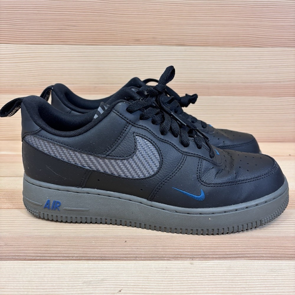 Nike Air Force 1 '07 LV8 J22 Black Carbon Fiber Iron Grey DR0155-002 Men's Sz 8